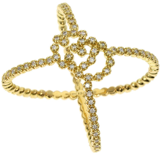 Gucci GG Running x Diamond #9 Ring, K18 Yellow Gold, Women's