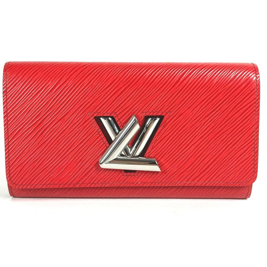 LOUIS VUITTON M61179 Epi Portefeuille Twist Long Wallet with Flap, Leather, Men's and Women's, Coquelicot Red