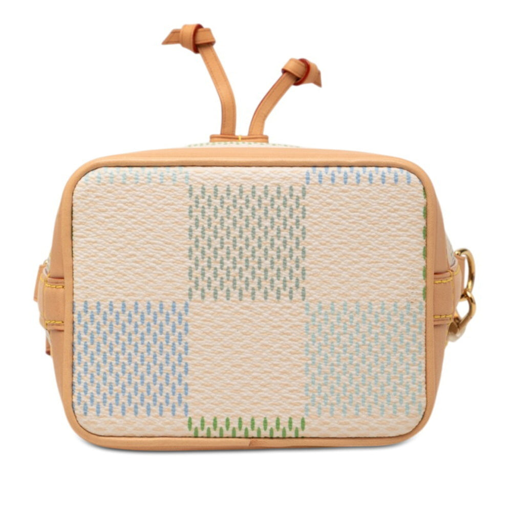 Louis Vuitton Damier Riches Nano Noe Shoulder Bag 2-Way Handbag N40640 Pistachio Green Leather Women's LOUIS VUITTON — Like New