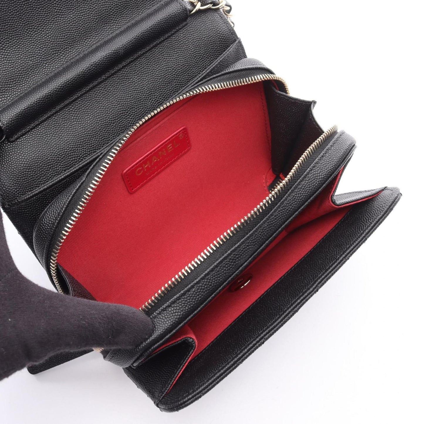 CHANEL Matelasse Mini Flap Shoulder Bag in Grained Calfskin Leather, Black, Women's, AS3002