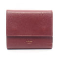 Celine Small Trifold Wallet, Leather, Women's, Bordeaux, 10B573BEL