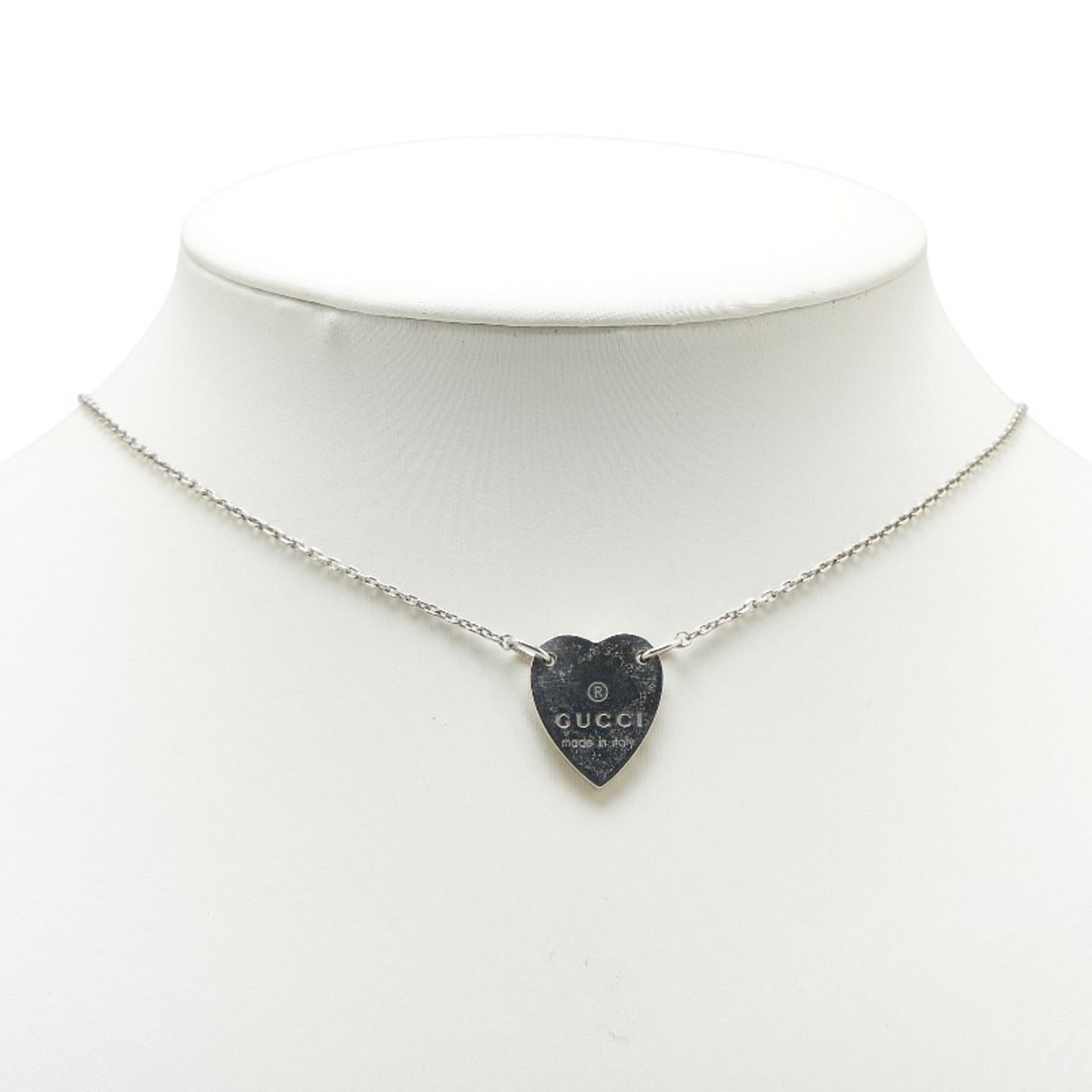 Gucci Heart Plate Necklace in SV925 Silver for Women