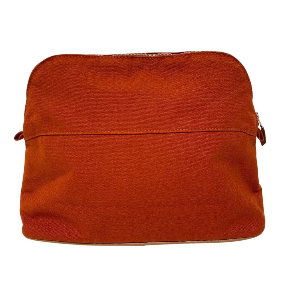 HERMES Bolide 31 Canvas Pouch, Orange, Women's — Like New