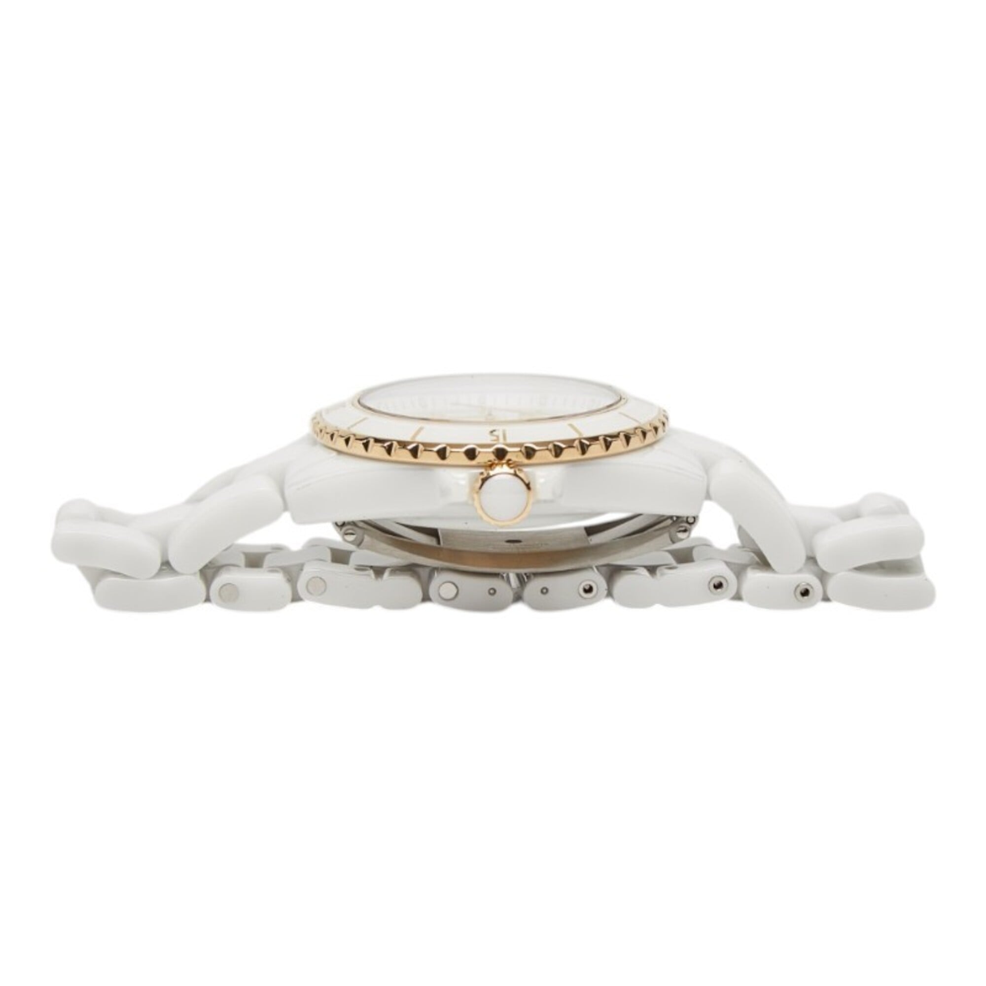 Chanel J12 Caliber 12.1 Watch H9540 Automatic (with manual winding) White Dial 18K Yellow Gold Ceramic Ladies CHANEL — Very Good