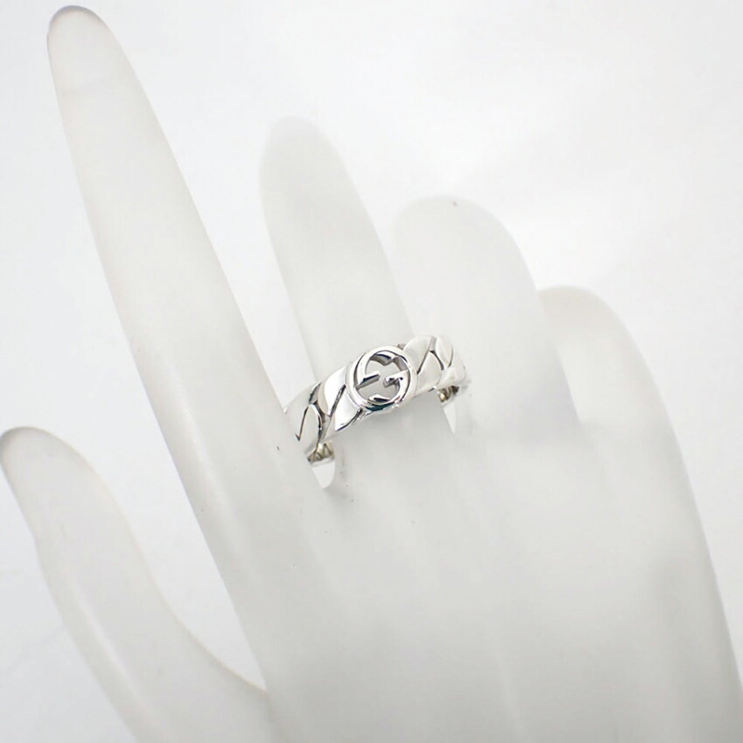 GUCCI 925 Interlocking G Ring, Size 18, j90-6