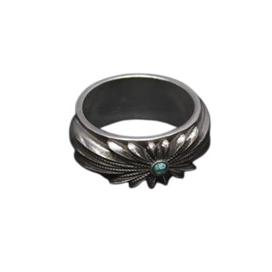 GUCCI Interlocking G Flower Ring - Silver with Light Blue Ag925 Turquoise for Men and Women