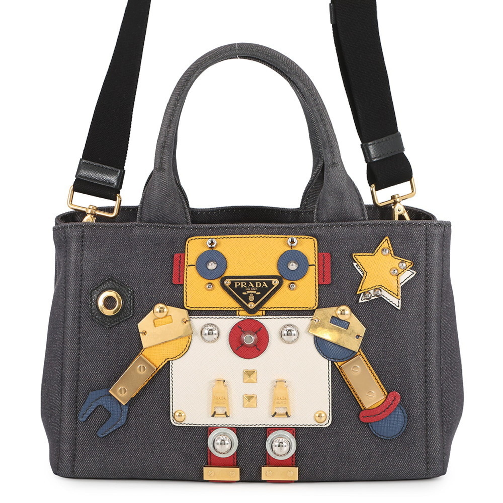 Prada Canapa Robot Canvas Tote Bag 1BG439 PRADA 2-way