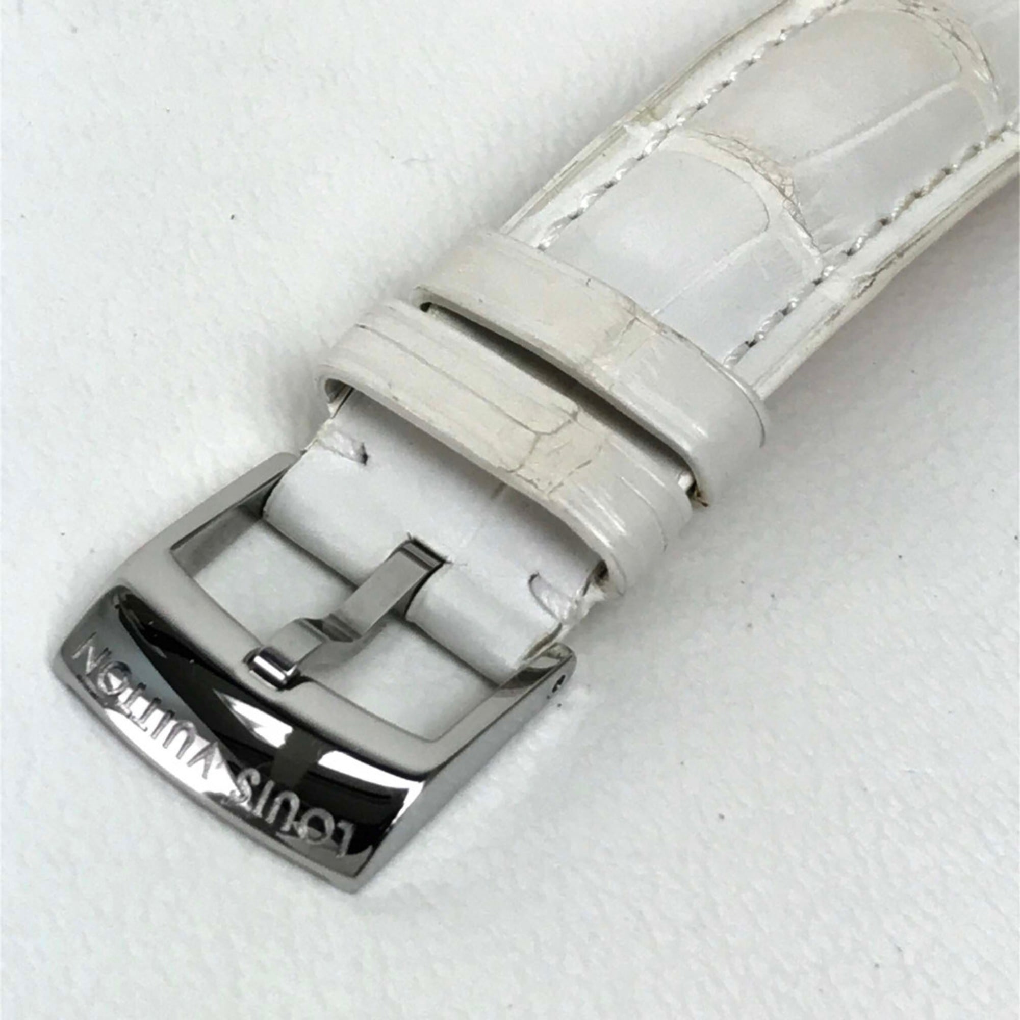 Louis Vuitton Q221J Quartz Wristwatch Silver Wine red Based — Good