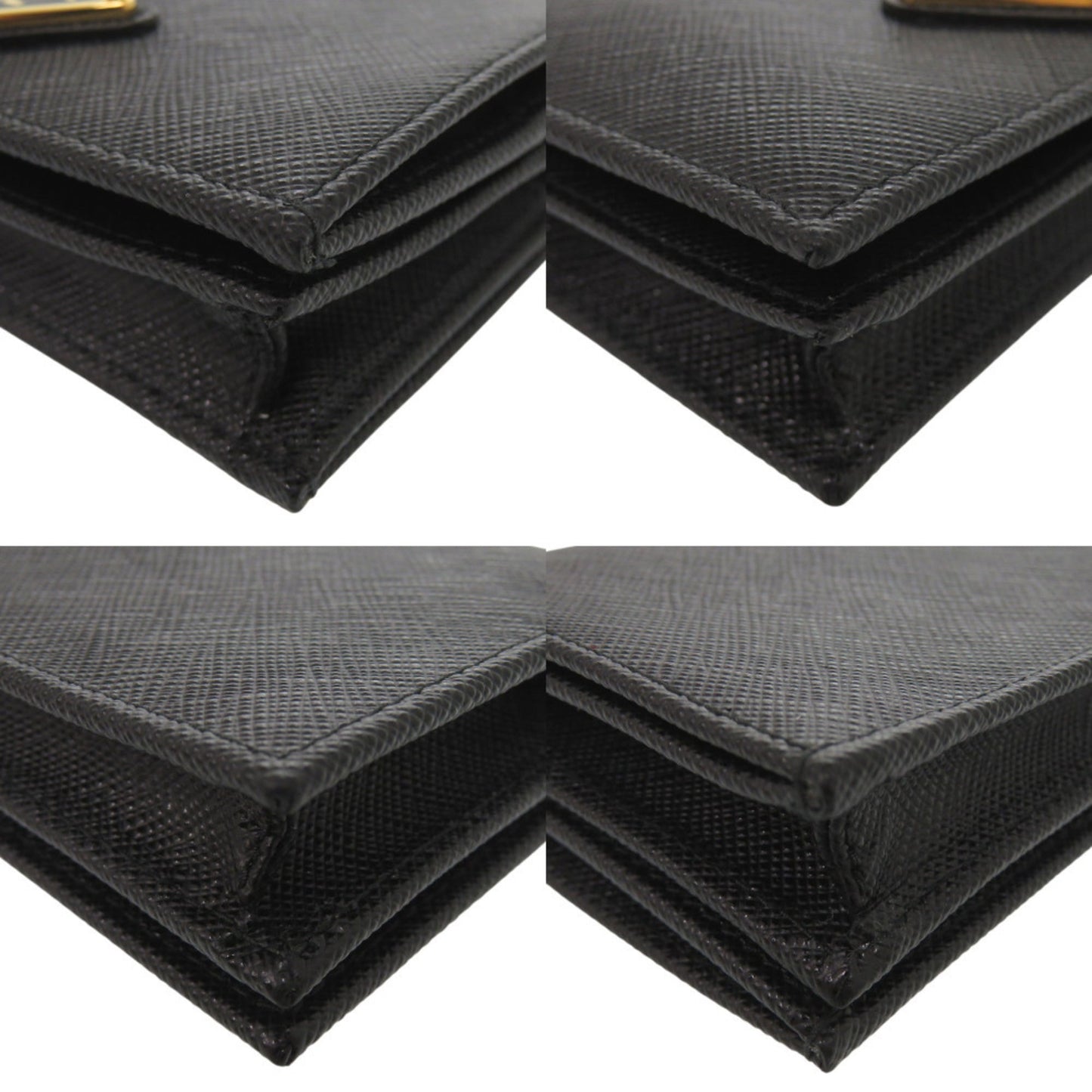 Like new Prada 1MV021 Saffiano Leather Black Bi-fold Wallet 0741 PRADA