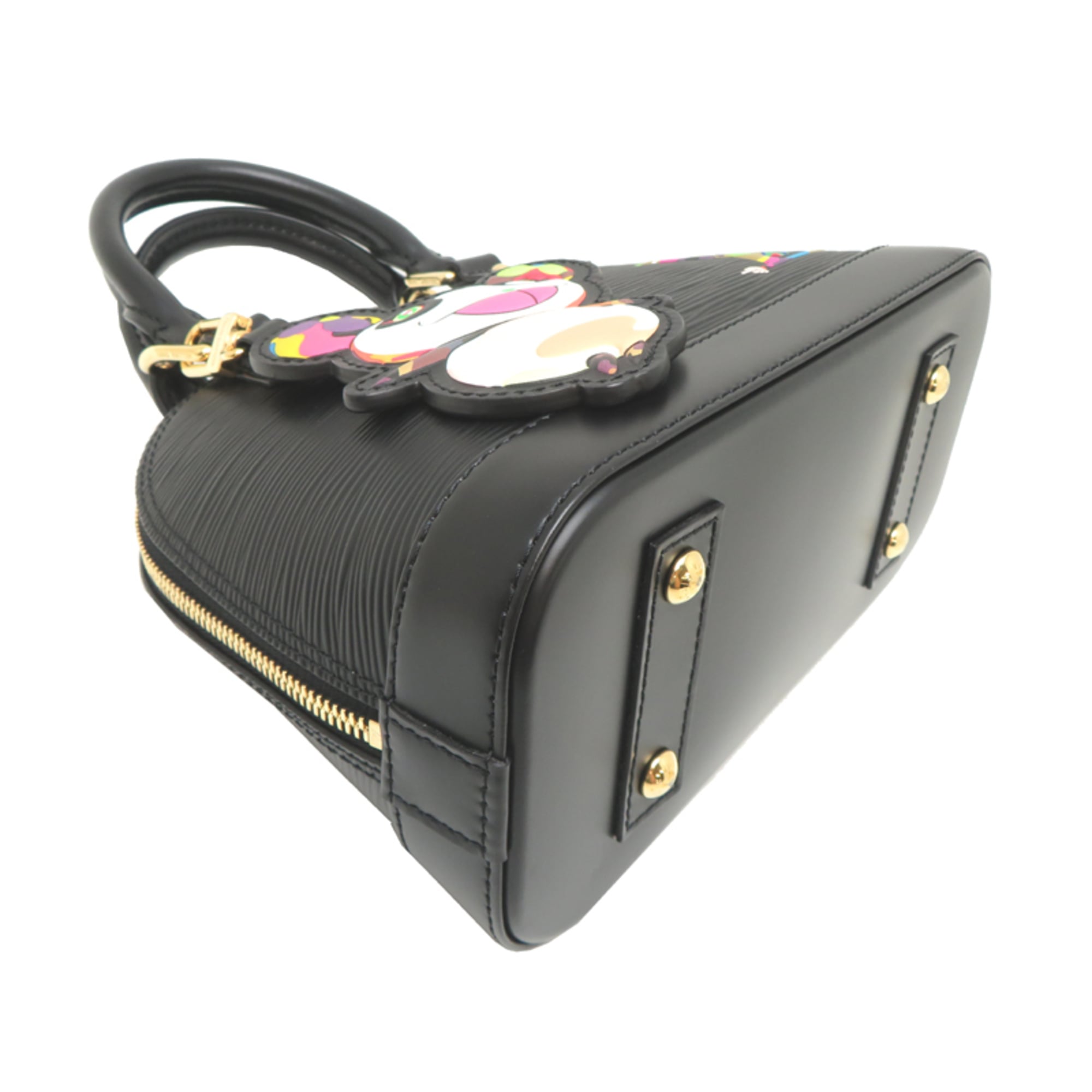 Louis Vuitton Alma BB Takashi Murakami Collaboration Women's Handbag M13670 Epi Noir (Black) — Like New