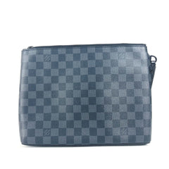 LOUIS VUITTON N40505 Damier Graphite Take-Off Pouch Bag Second Clutch with Strap Canvas Men's Women's Black — Like New