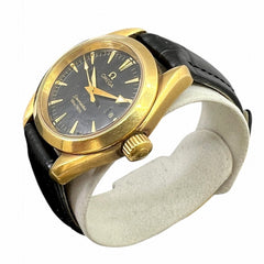 OMEGA Seamaster Aqua Terra 150m K18YG Black Dial Quartz Watch 2677.50.32 Leather Strap for Men and Women — Very Good