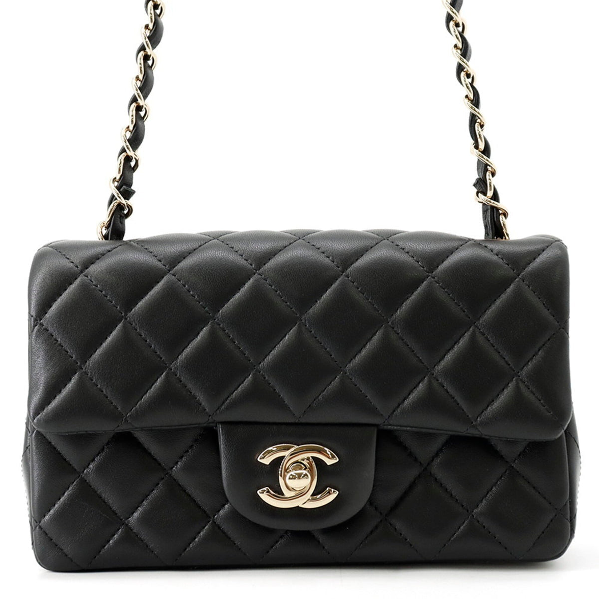 Chanel Chain Shoulder Bag Matelassé Coco Mark Lambskin A69900 CHANEL Black Handbag Women's — Like New