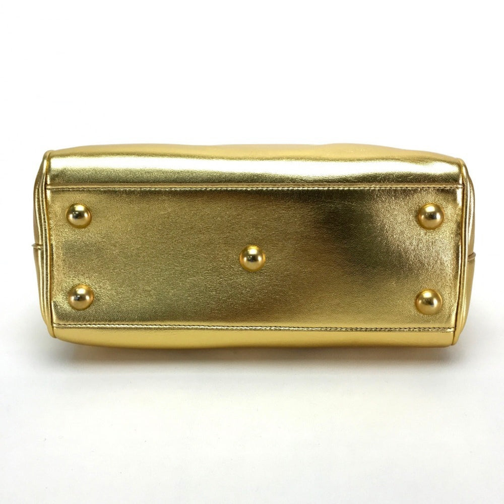 SAINT LAURENT Saint Laurent Paris Baby Duffle Handbag Shoulder Bag Leather Women's Gold — Like New