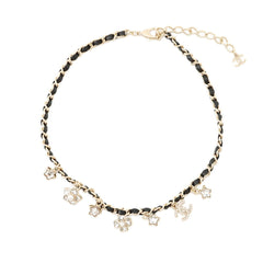 Chanel necklace, Coco Mark charm, rhinestone, faux pearl, I25 B ABG275, CHANEL choker, Chanel, NECKLACE — Like New