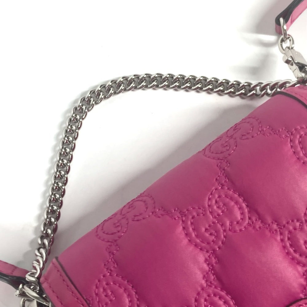 GUCCI 723777 GG Matelasse Quilted Pochette Shoulder Bag Leather Nylon Women's Pink G-240825-25 — New - Store Return