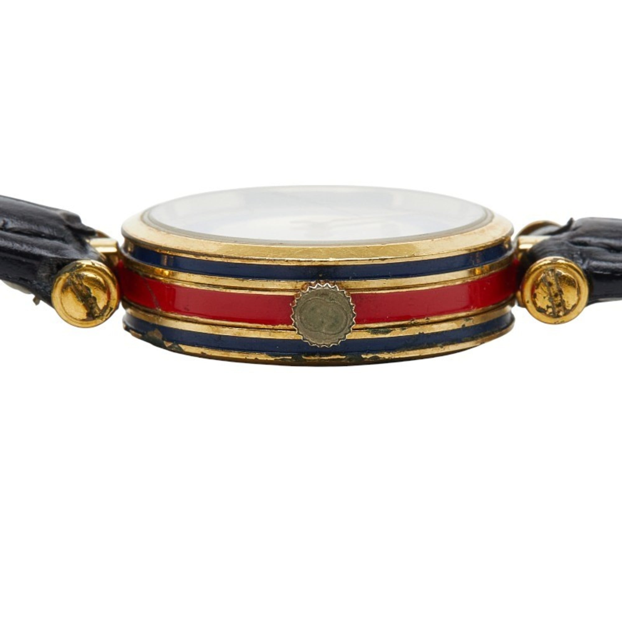 Gucci Sherry Line Watch, Aftermarket Strap, Quartz Movement, Silver Dial, Plated, Women's, GUCCI — Good