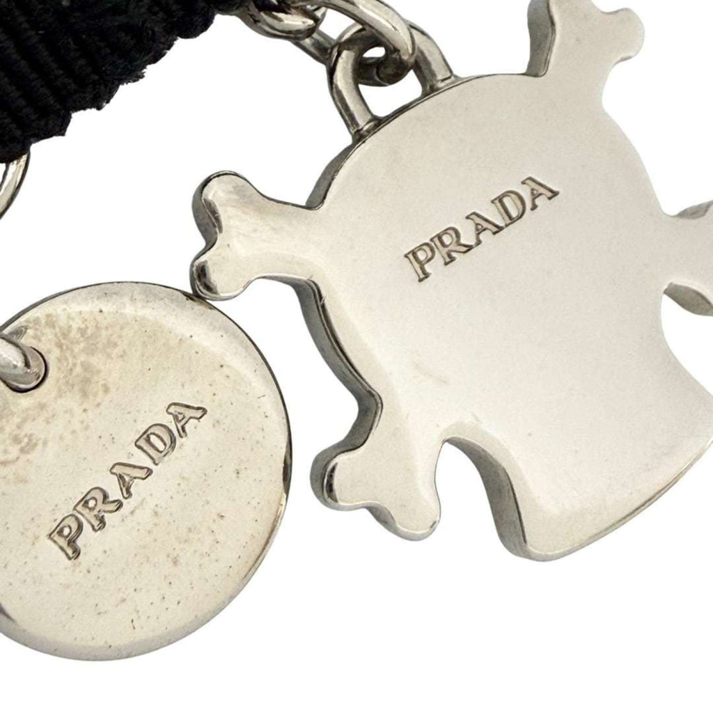 Prada Women's Skull Pendant Necklace Chain in Black