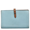 CELINE Bi-fold Wallet Blue Brown Leather Women's