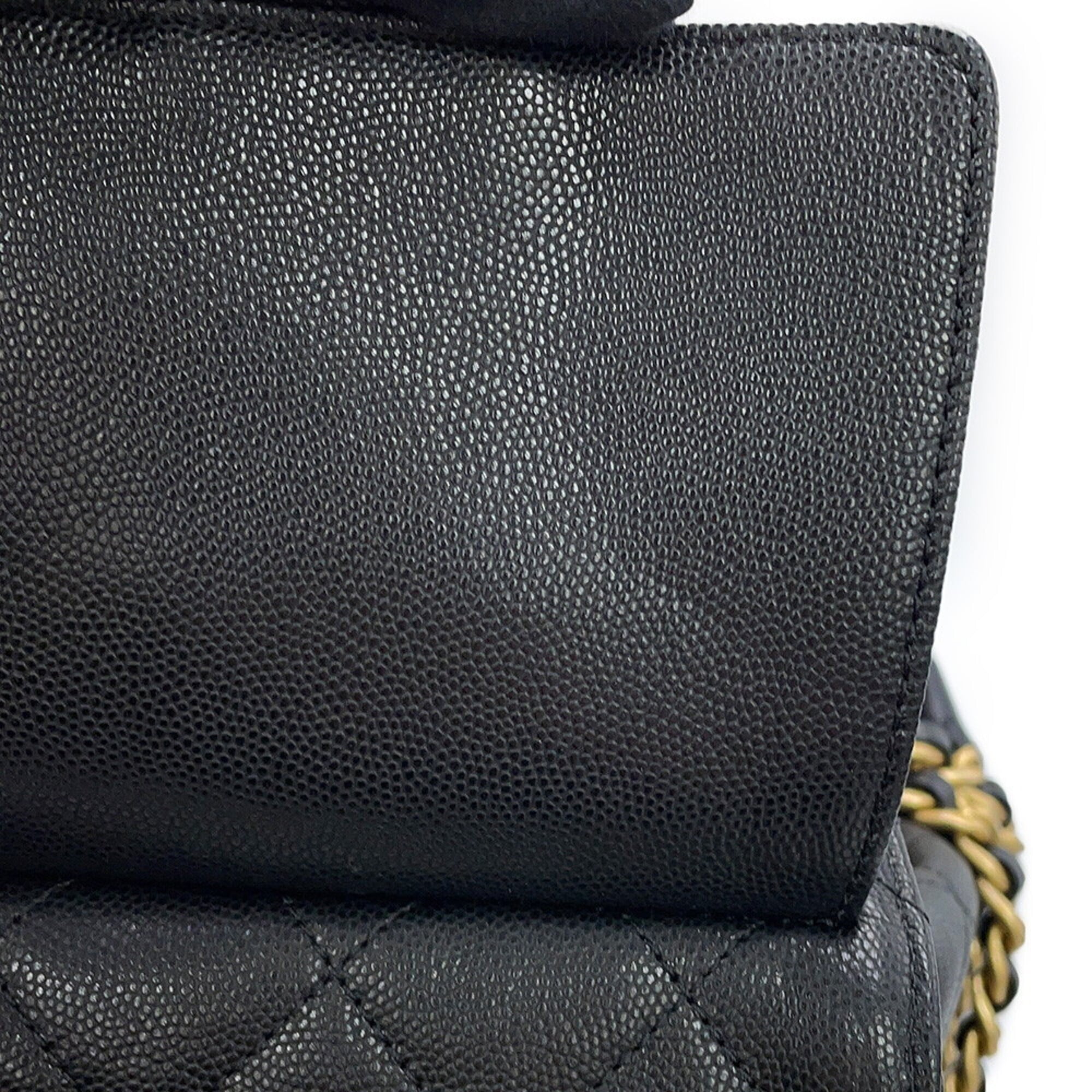 Chanel Chain Shoulder Bag CHANEL25 Medium Coco Mark Matelassé Caviar Skin AS5311 CHANEL Black Handbag Women's — Like New