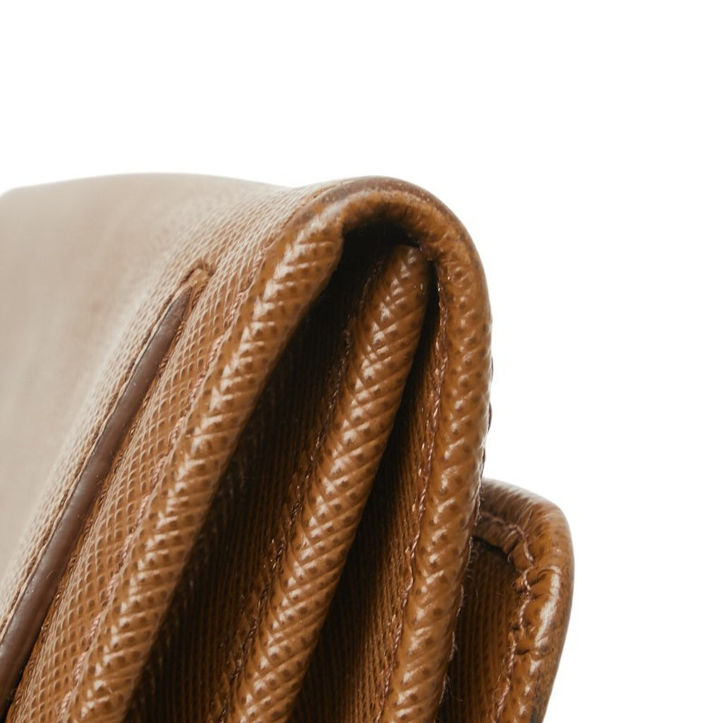 Prada Women's Long Wallet 1MH037 Brown Saffiano Leather