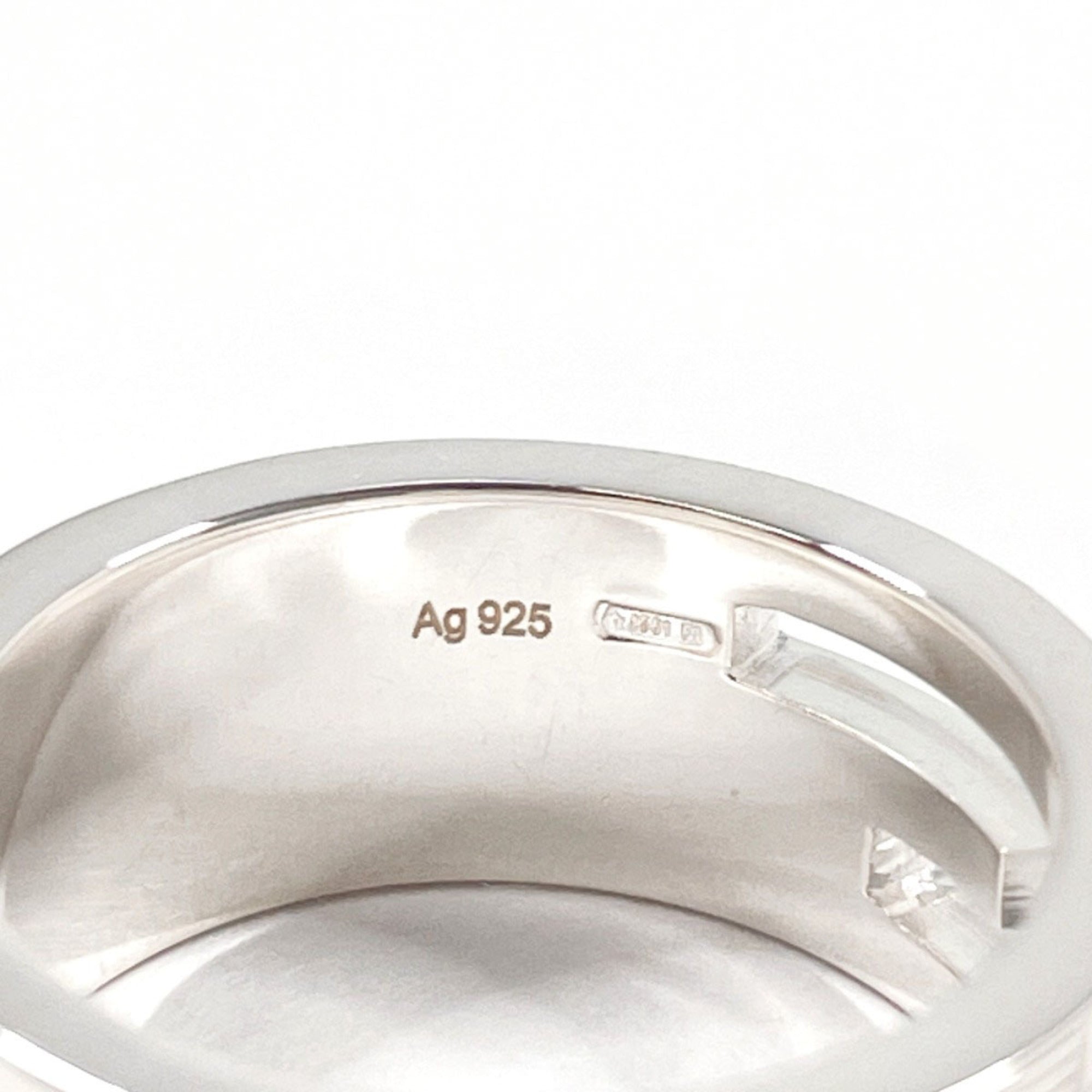 GUCCI Branded Cutout G Ring, Sterling Silver 925, Size 11, Silver, Women's — Like New