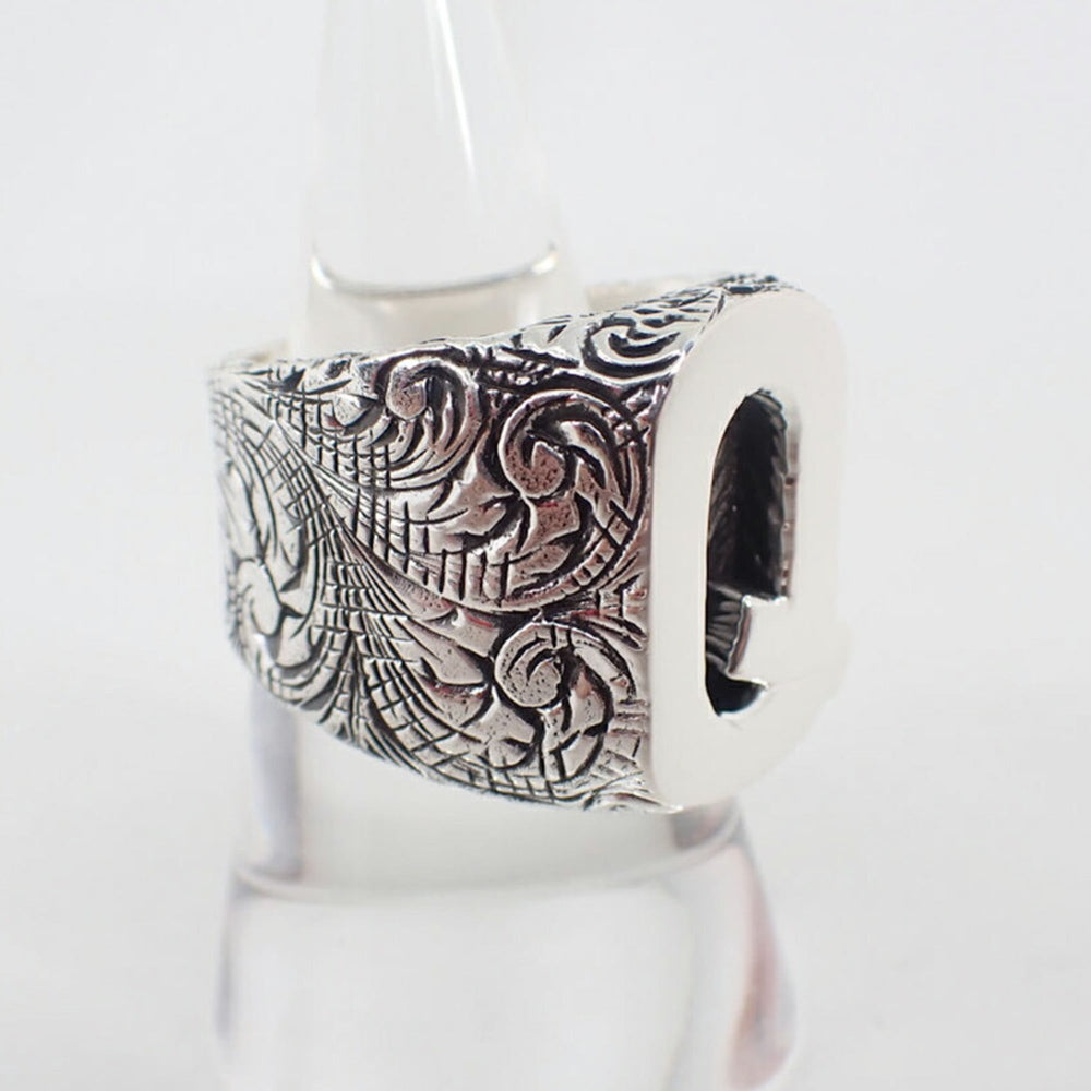 GUCCI Ag925 Alphabet Q Ring, Size 19 — Like New