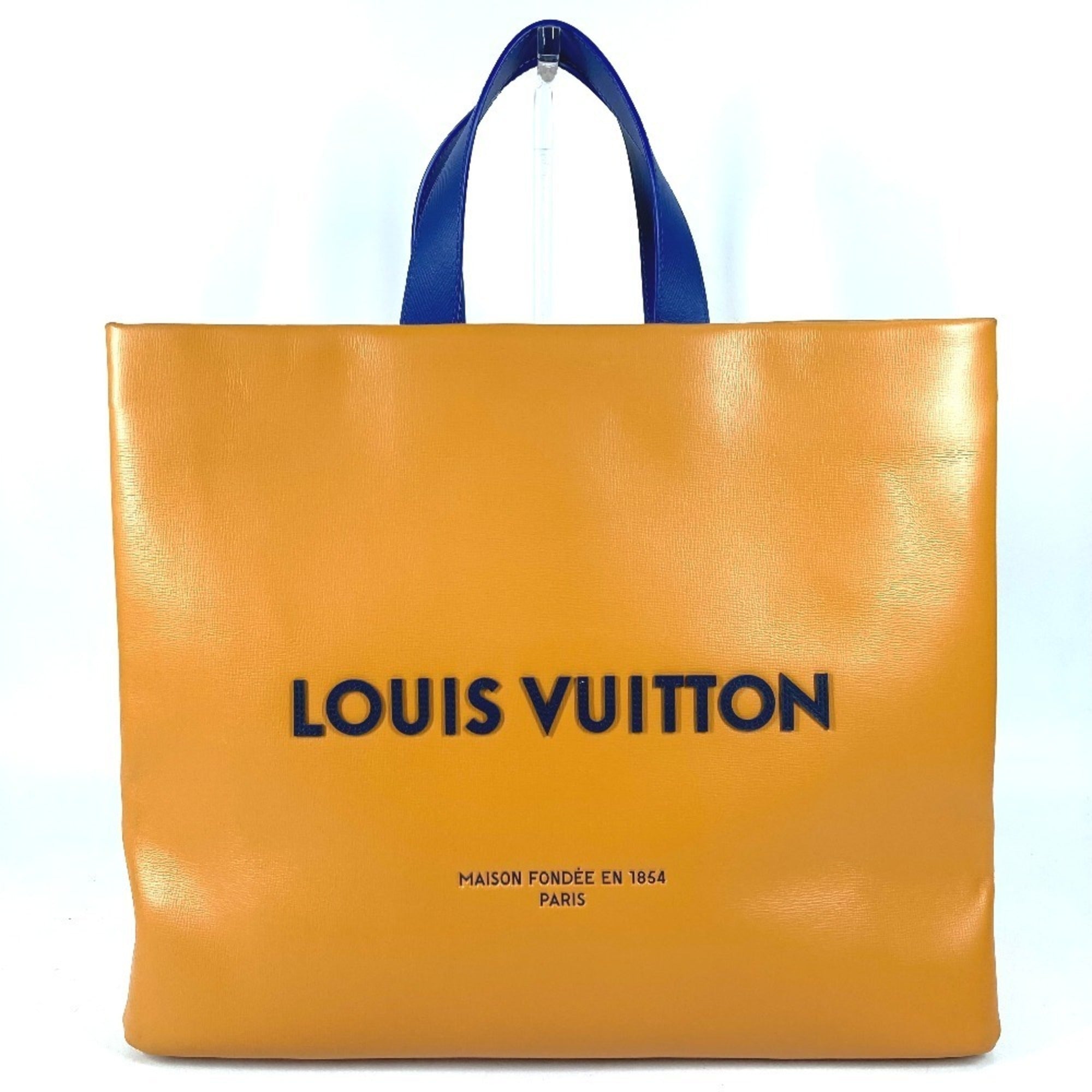 LOUIS VUITTON M24457 24SS Shopper Tote MM - Shoulder Bag, Leather, Men's, Women's, Orange — Like New