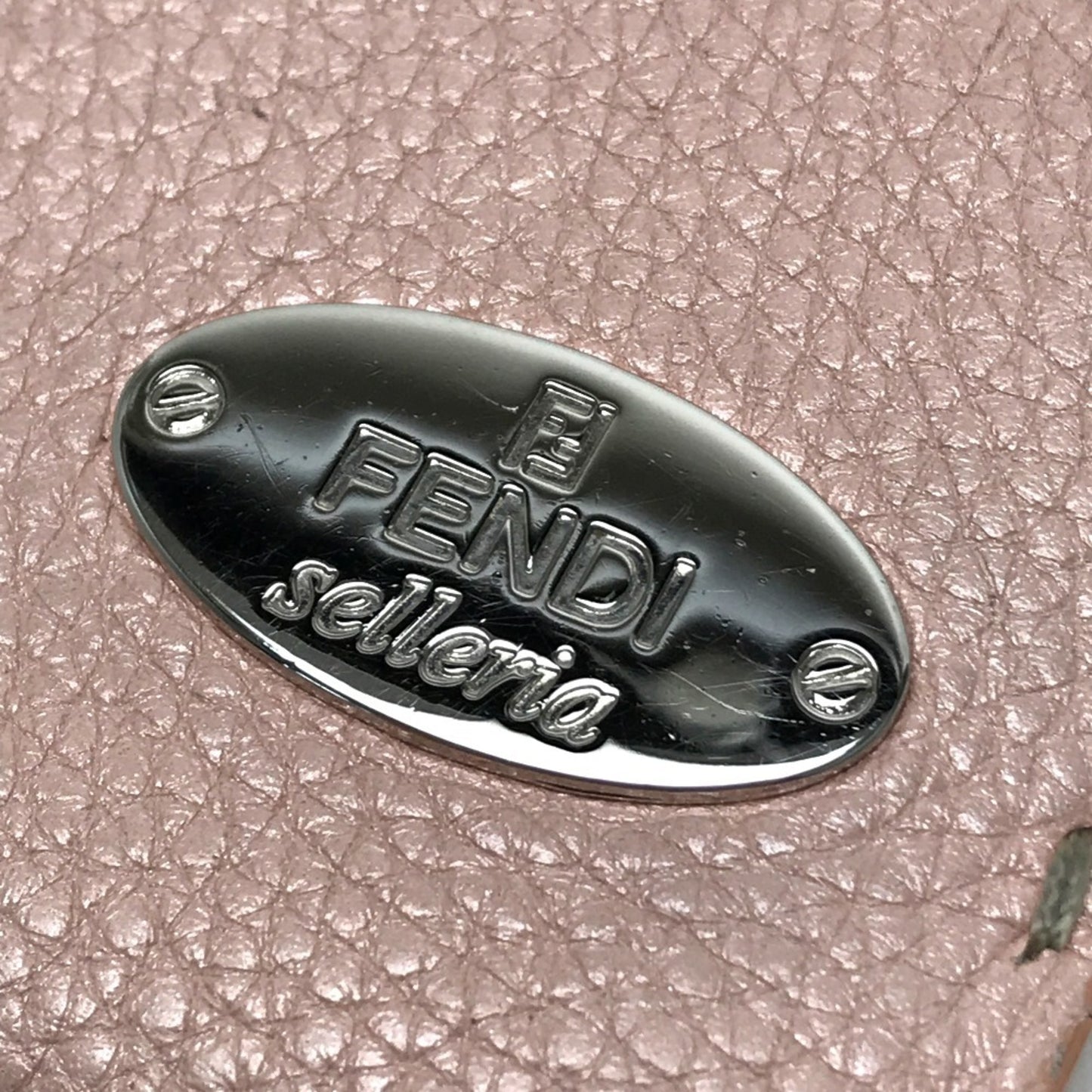 FENDI 8M0144 Selleria Roman Leather Bi-fold Long Wallet with Double Hook Closure, Women's, Pink, Brand Name Accessories