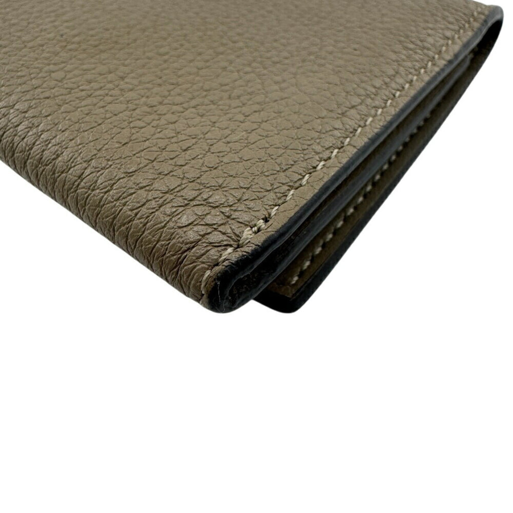 FENDI Peekaboo Turnlock Selleria Card Case Wallet, Gray, Women's