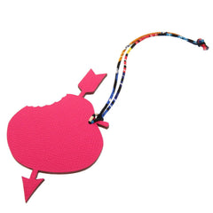 Like new Hermes Petite H Heart Transperce Togo Epsom Pink Bag Charm 0643 HERMES — Like New