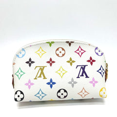 LOUIS VUITTON M13744 LV × TM Takashi Murakami Collaboration Pochette Cosmetic PM Handbag Pouch Accessory Case Makeup Monogram Multicolor Canvas Women's Blanc — New