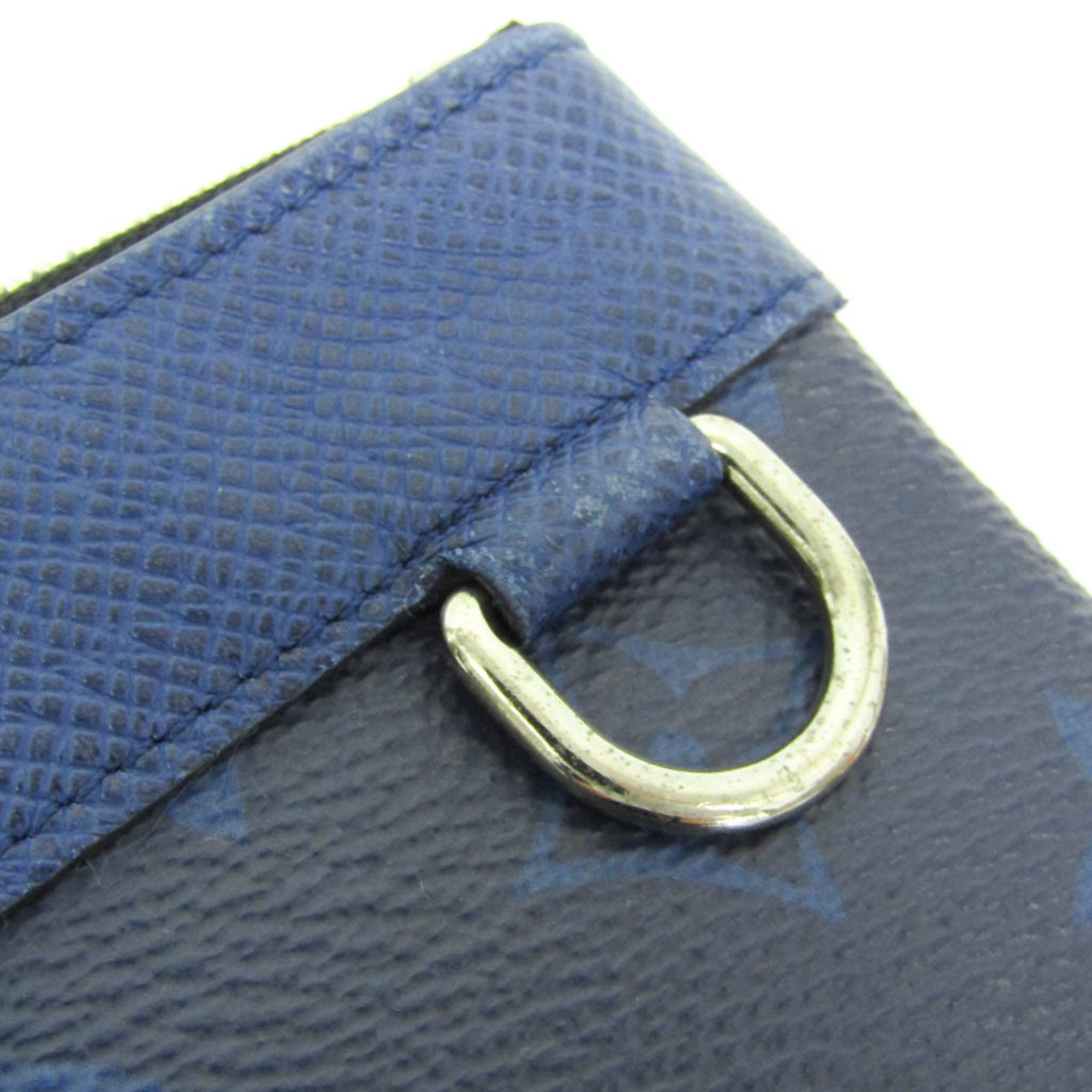 Louis Vuitton Taiga Pochette Discovery PM M30278 Men's Clutch Bag Cobalt