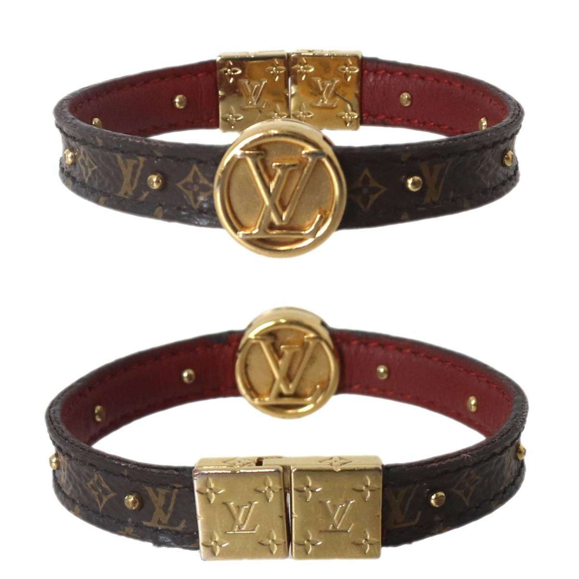 LOUIS VUITTON LV Circle Reversible Bracelet Monogram x Gold M6137E BC1119