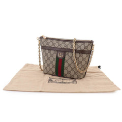 Gucci Ophidia Chain Shoulder Handbag, GG Supreme Canvas, Leather, Beige/Brown, 781397 Bag — New - Store Return