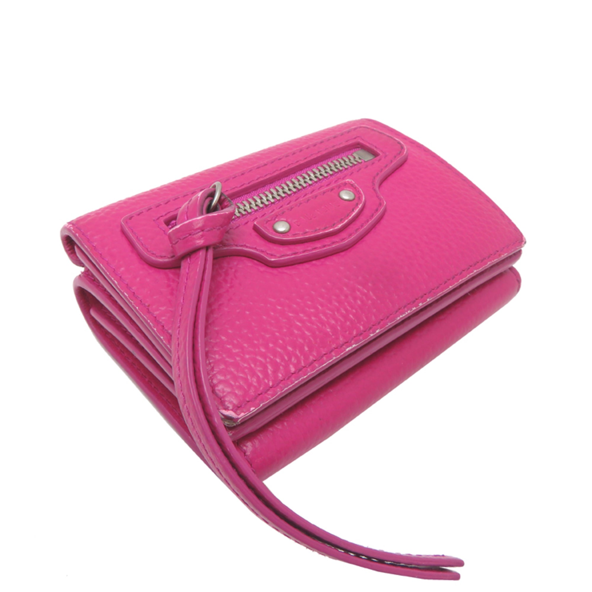 Balenciaga Neo Classic Mini Wallet, Women's Tri-fold 640107, Leather, Pink