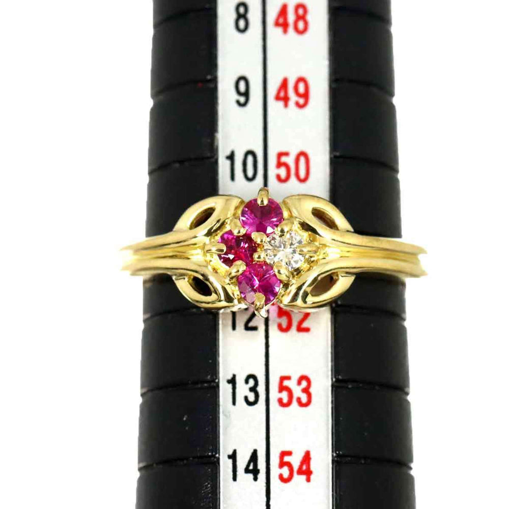 Christian Dior 1 Ring Sapphire Diamond 18K YG Yellow Gold 750 — Like New