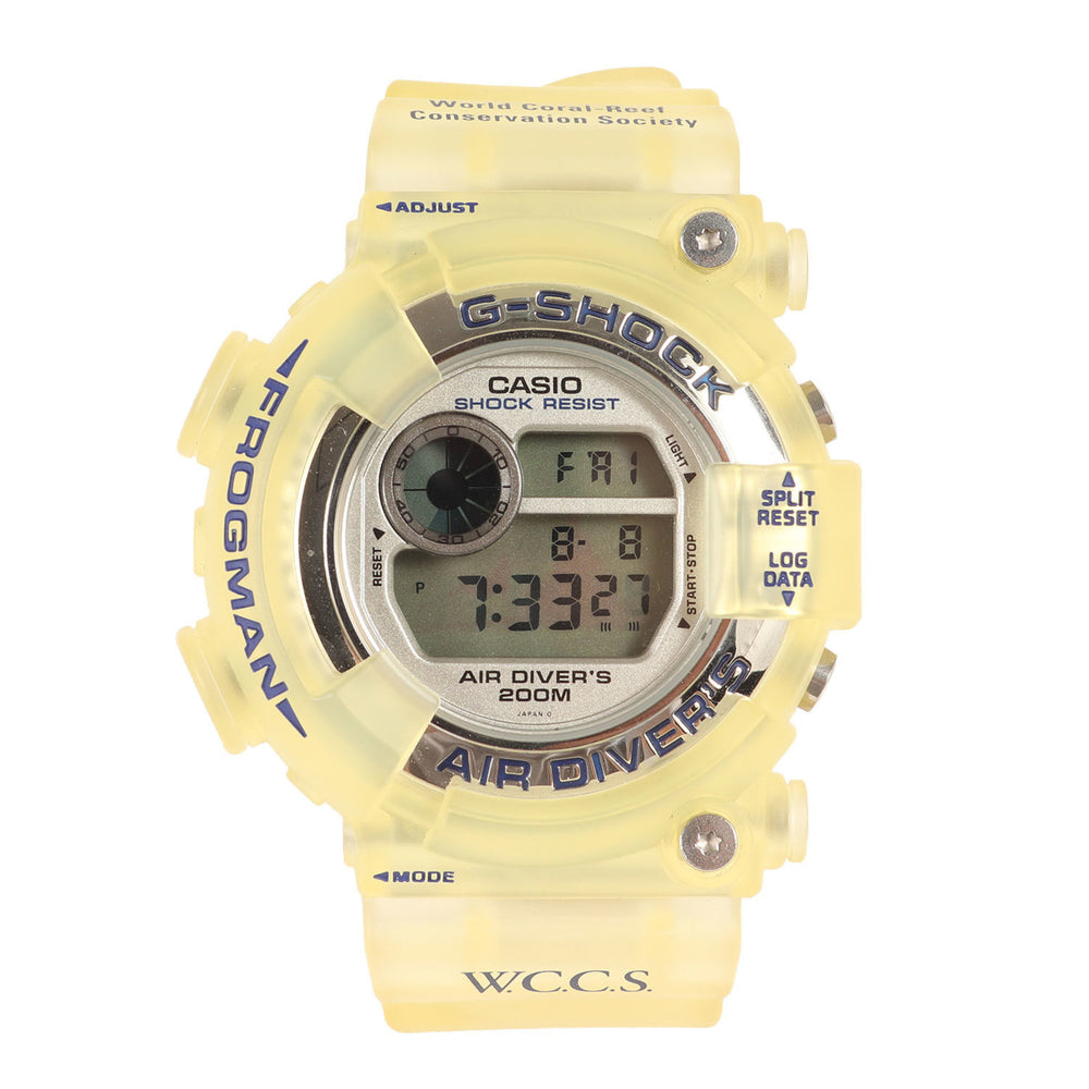 G-SHOCK 90s DW-8250WC-7BT FROGMAN W.C.C.S. World Coral Reef Conservation Society model Great Pavona watch, clear, 90s, CASIO men's — Good