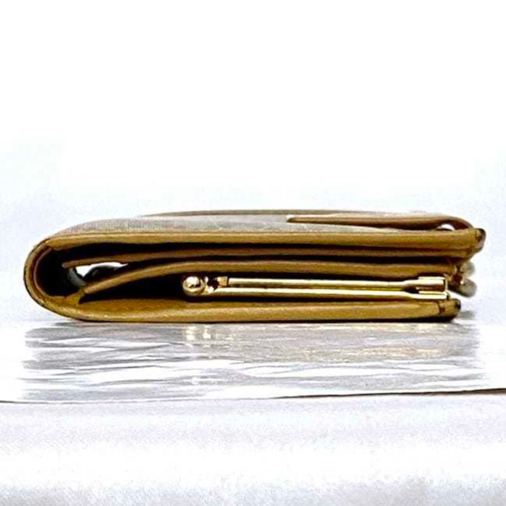 Celine Bi-fold Wallet ec-22515 Beige Yellow Macadam PVC Leather M13 CELINE Folding for Women Compact Mini