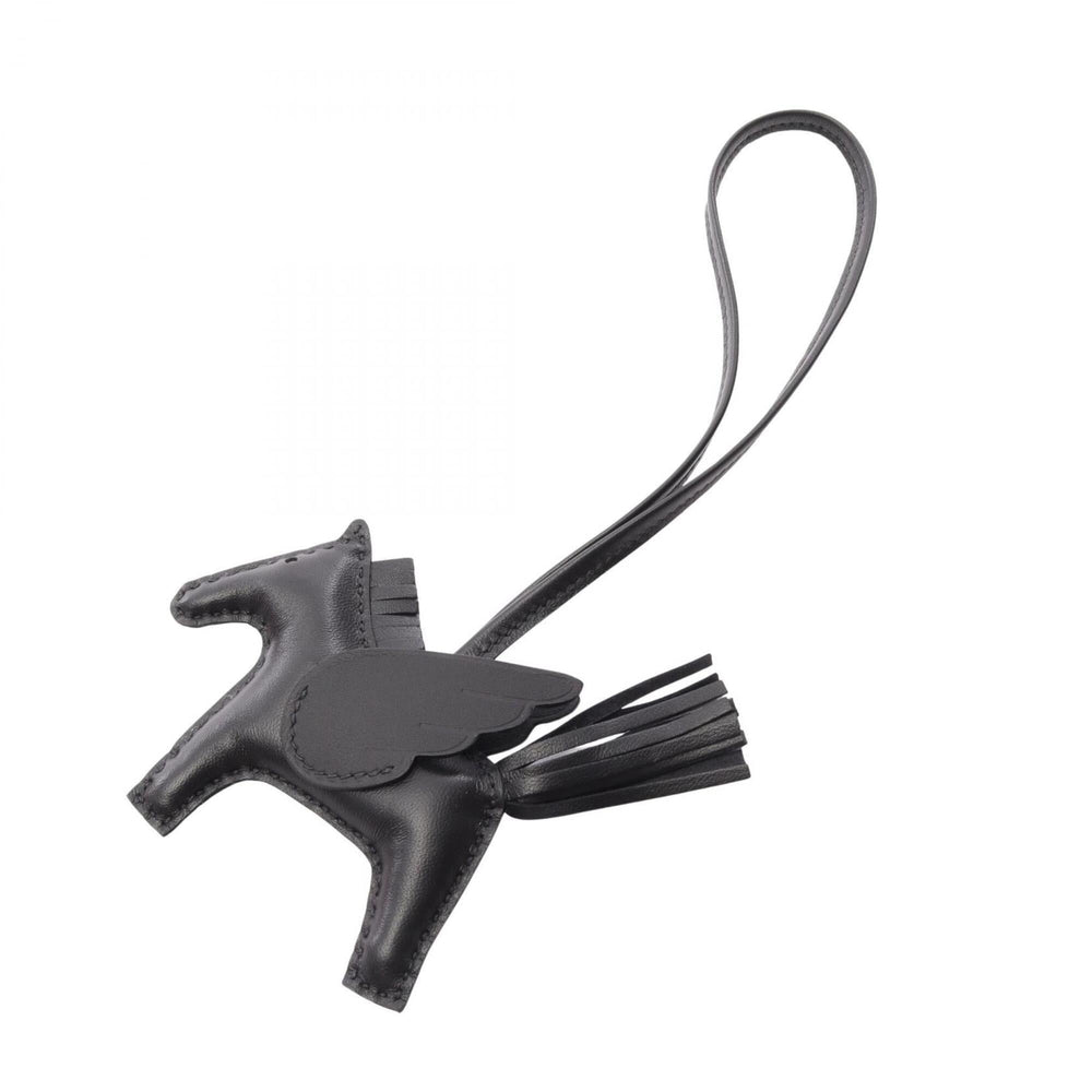 Hermes Rodeo Pegasus PM So Black Charm Accessory Agneau Milo Veau Swift Leather Women's — New - Store Return