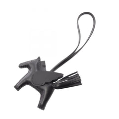 Hermes Rodeo Pegasus PM So Black Charm Accessory Agneau Milo Veau Swift Leather Women's — New - Store Return