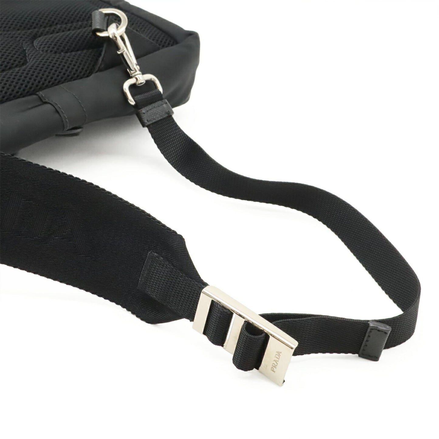 PRADA Triangle Bag, Body Bag/Shoulder Nylon and Leather, Black, Purchased at an Overseas Boutique, 1BZ026