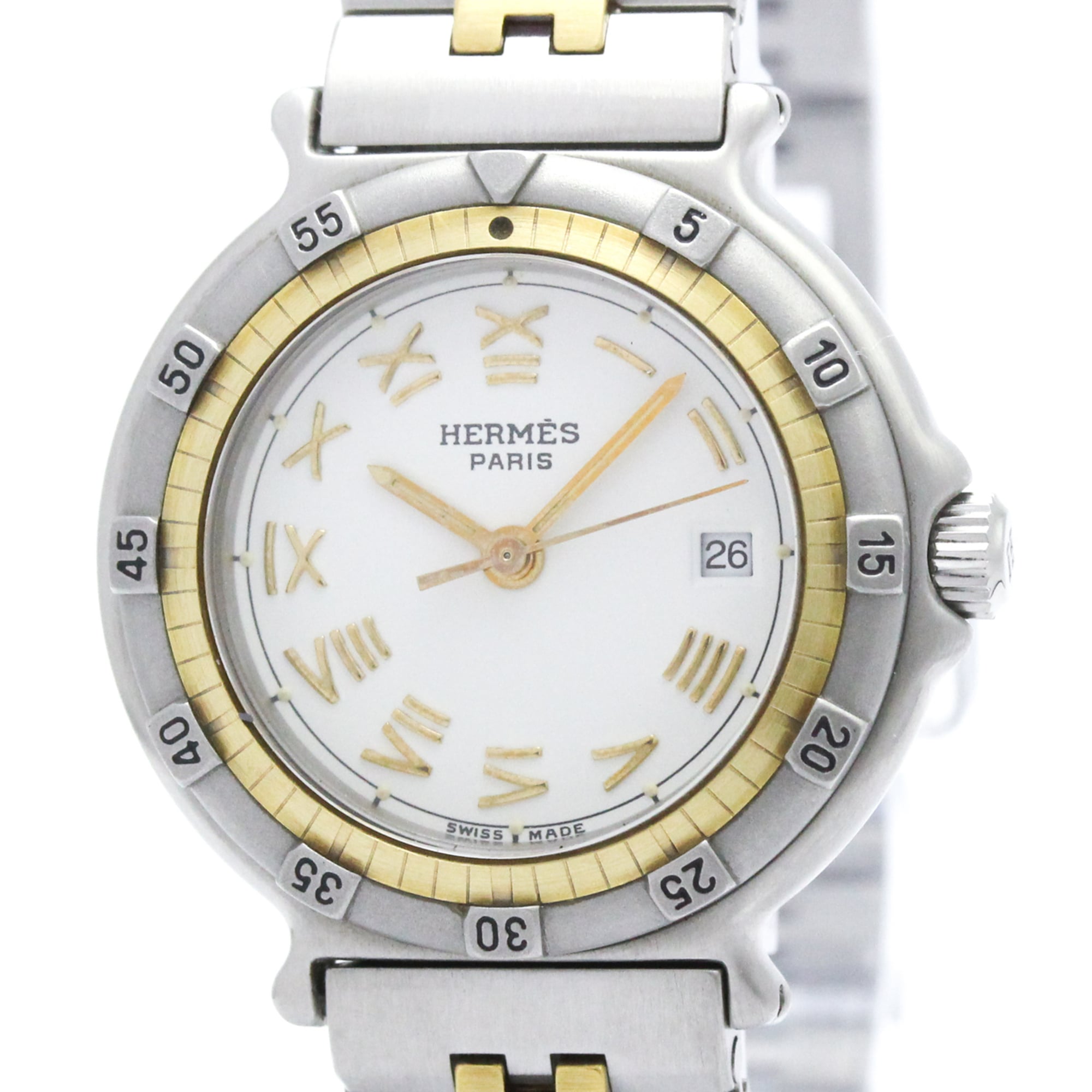 HERMES Captain Nimo Gold Plated Steel Quartz Ladies Watch — Very Good