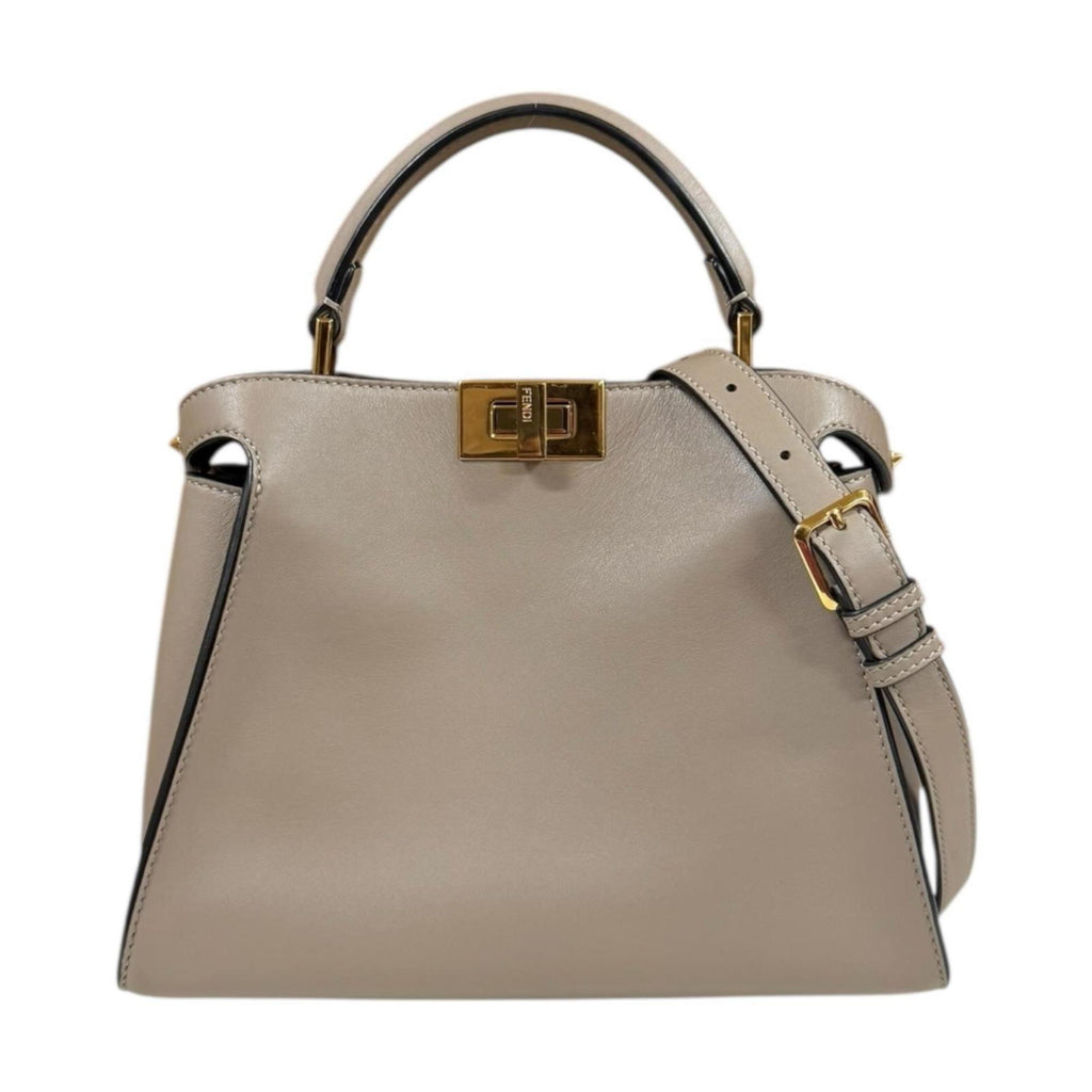 Fendi Peekaboo Iconic Essential Shoulder Bag Leather 8BN302 Beige Women's FENDI