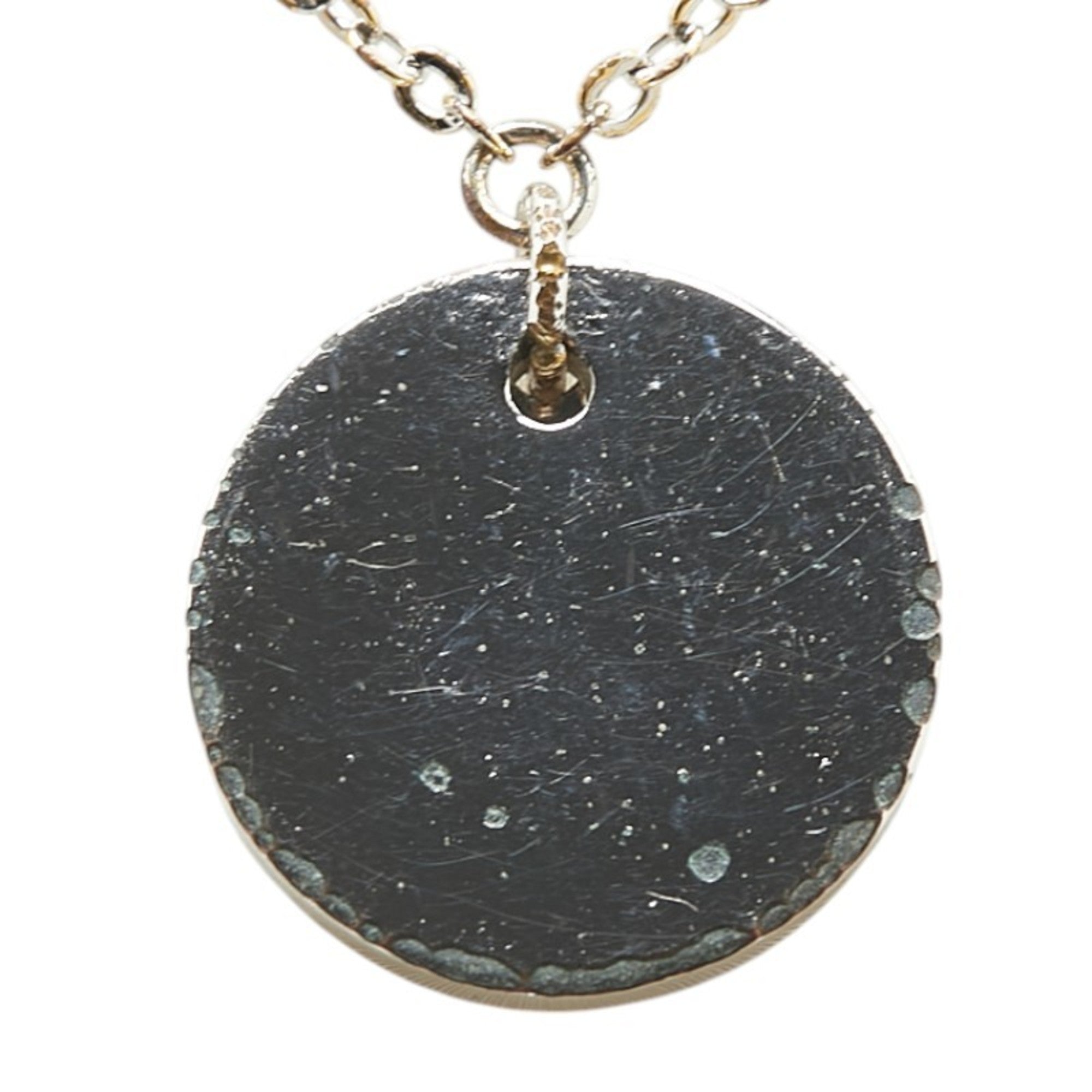 Christian Dior Dior CD logo necklace in silver and gold metal for women.