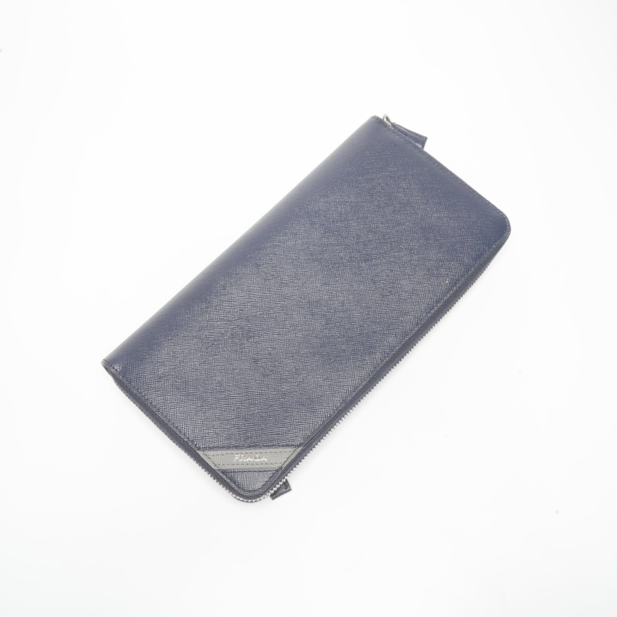 Prada Zip-Around Travel Organizer Long Wallet in Navy