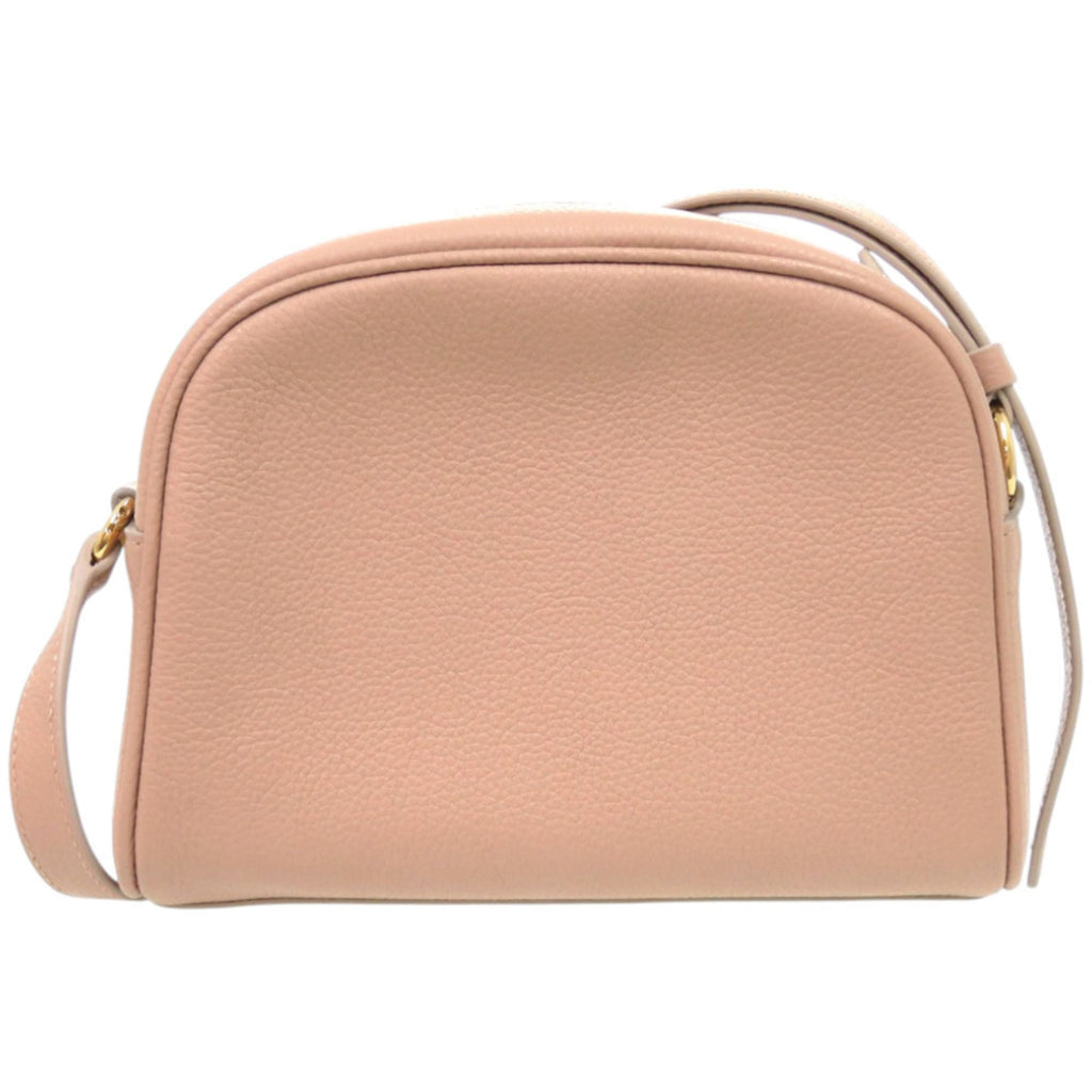 Salvatore Ferragamo Gancini EE 21 8372 Leather Shoulder Bag in Pink Beige with Gold Hardware (Product Code: 0927)