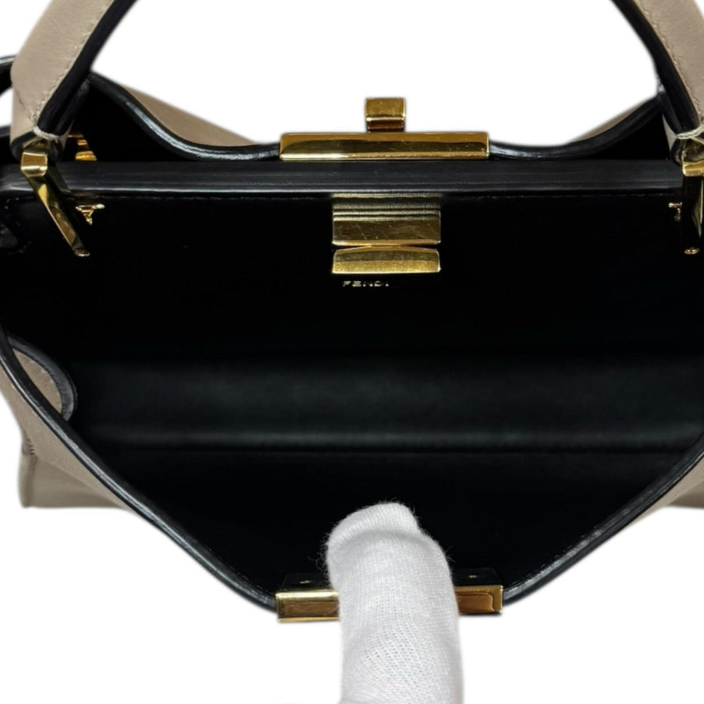 Fendi Peekaboo Iconic Essential Shoulder Bag Leather 8BN302 Beige Women's FENDI