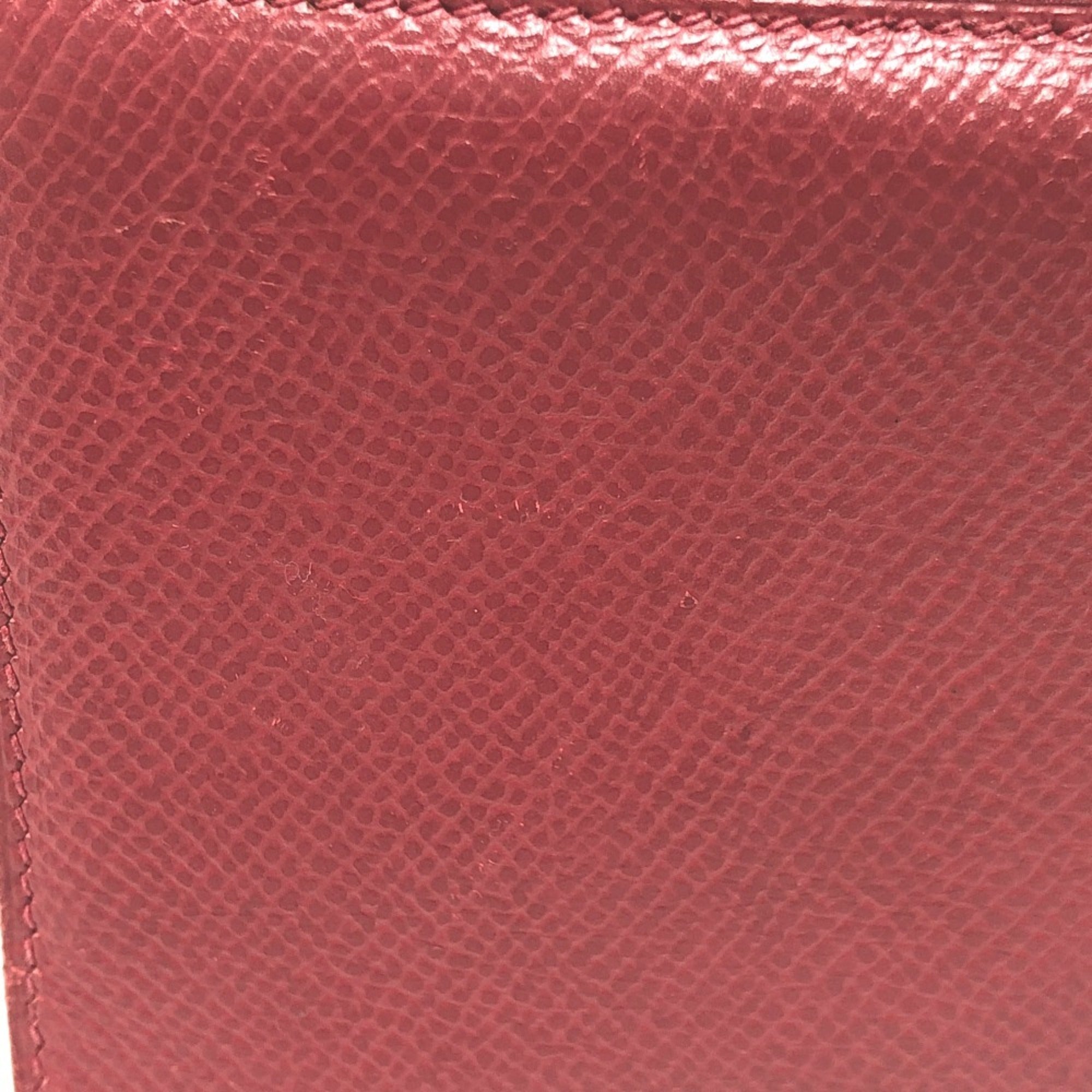 HERMES Bearn Soufflet Bifold Long Wallet, Women's, Red