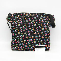 Prada TESSUTO STAMPAT 1BG189 Women's Nylon,Leather Shoulder Bag,Tote Bag Black,Pink,Yellow — Like New